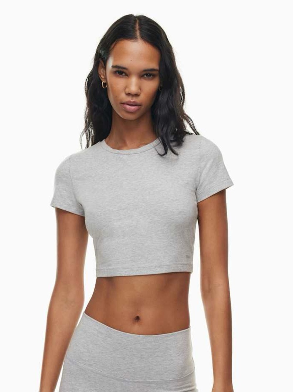 Aritzia TNA Hold it size S Women’s Gray Crop Tee - Classic Short Sleeve